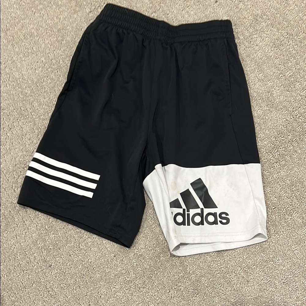 Adidas Men's Black and White Shorts